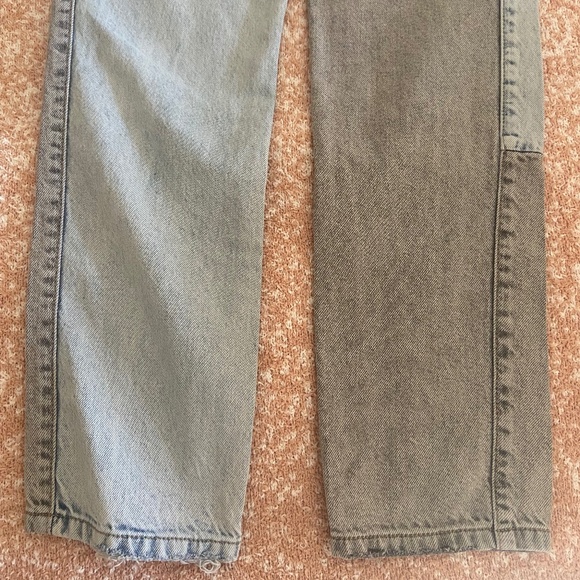 One Teaspoon Truckers Colorblock Mid Waist Straight Leg Denim Jeans - Picture 7 of 7